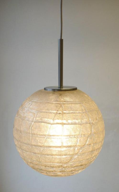 Doria Leuchten ijsglas Globe vintage hanglamp XXL, Huis en Inrichting, Lampen | Hanglampen, Gebruikt, 75 cm of meer, Ophalen of Verzenden
