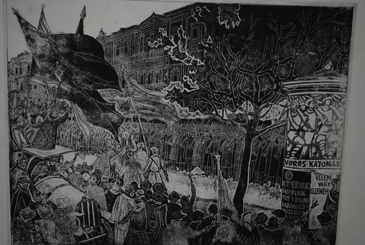 Ets, 1919 Inspectie van de Bataljons CCCP - Pak een Pistool, Antiek en Kunst, Kunst | Etsen en Gravures, Ophalen of Verzenden