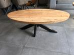 Ovale mangohouten salontafel, Huis en Inrichting, Tafels | Salontafels, Ophalen, 100 tot 150 cm, 50 tot 100 cm, Zo goed als nieuw