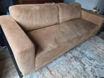 2,5 zitsbank plus bijhorende ligstoel en voetenbankje,cognac, Ophalen of Verzenden, Zo goed als nieuw, 75 tot 100 cm