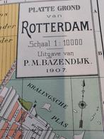 Plattegrond Rotterdam uit 1907, Gelezen, Ophalen of Verzenden, Landkaart, 1800 tot 2000