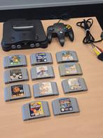 Nintendo 64 met 11 spellen, Spelcomputers en Games, Spelcomputers | Nintendo 64, Ophalen, Gebruikt, Met 1 controller, Met games