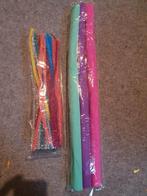 Creatief materiaal: chenilledraad en crêpepapier, Ophalen, Nieuw, Materiaal