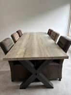 Mooie set eettafel + 6 stoelen, Huis en Inrichting, Ophalen, Gebruikt, 200 cm of meer, Vijf personen of meer