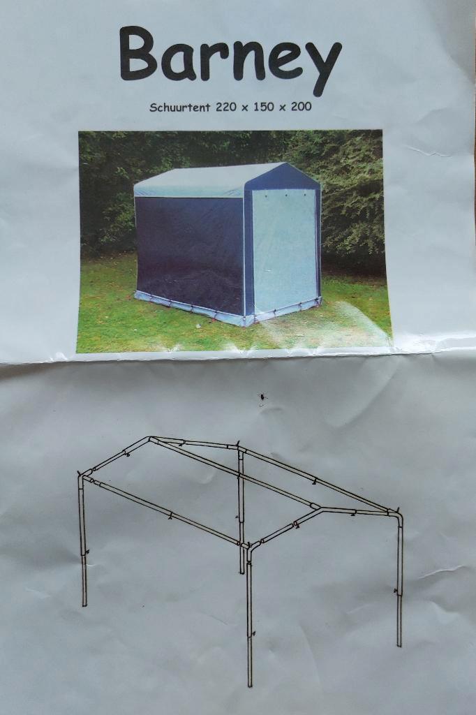 Schuurtent Gerjak Barney 220 x 150 x 200 cm  met extra plank, Caravans en Kamperen, Tenten, Zo goed als nieuw, Ophalen