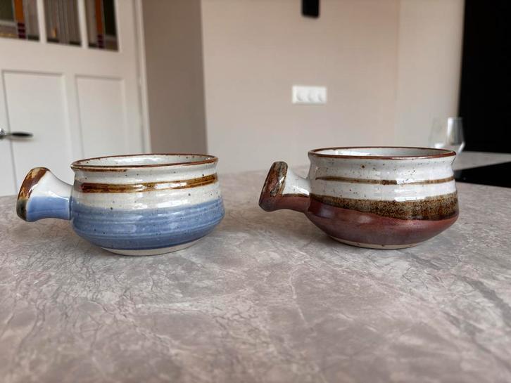 Vintage Soepkommen met Oor - Set van 2, Huis en Inrichting, Keuken | Keukenbenodigdheden, Gebruikt, Ophalen of Verzenden