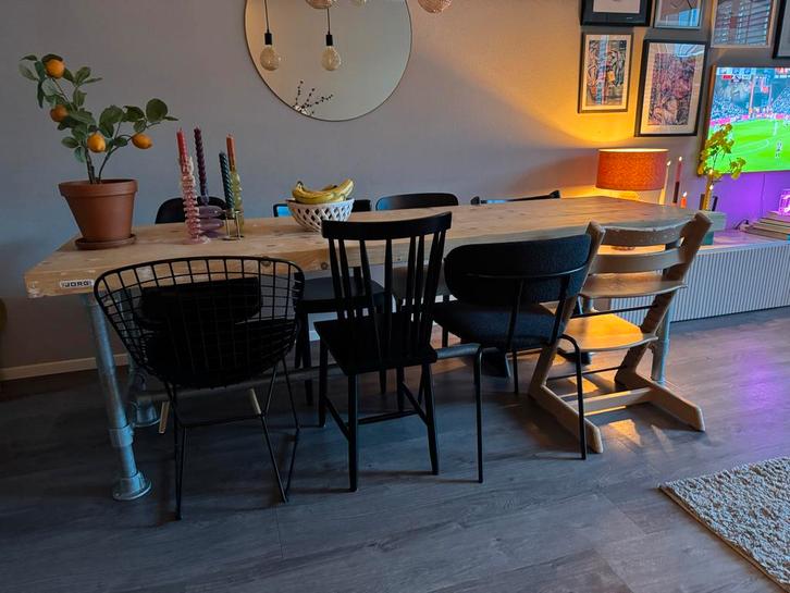 Eetkamertafel + Stoelen (Optioneel), Huis en Inrichting, Tafels | Eettafels, Gebruikt, 100 tot 150 cm, 150 tot 200 cm, Vijf personen of meer