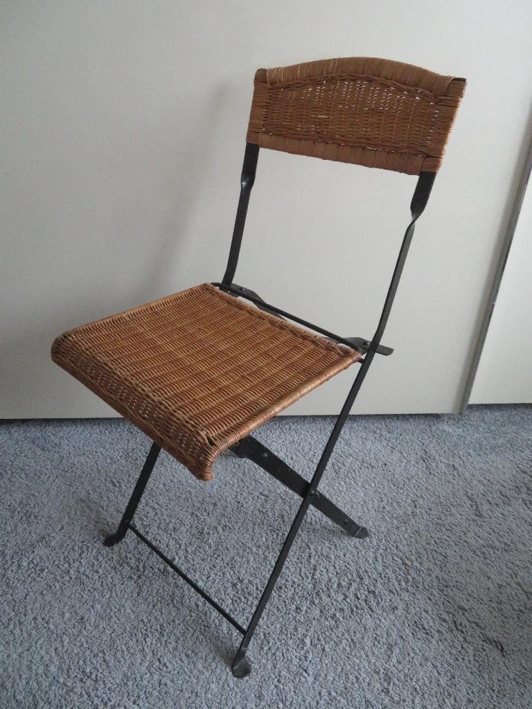 Vintage Rieten KLAPSTOELTJE, Ophalen