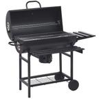 Barbecuevat met wielen en schappen staal zwart, nieuw, Ophalen of Verzenden, Zo goed als nieuw