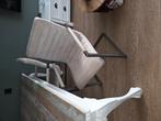 Witte  leren stoelen 4x, Huis en Inrichting, Stoelen, Wit, Ophalen of Verzenden, Zo goed als nieuw, Metaal