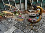 Tuinfiguur tuinbeeld plantenstandaard metalen pauw decoratie, Ophalen of Verzenden, Zo goed als nieuw, Metaal