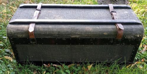 Zeldzame antieke Autokoffer met originele leren banden, Auto diversen, Auto-accessoires, Ophalen