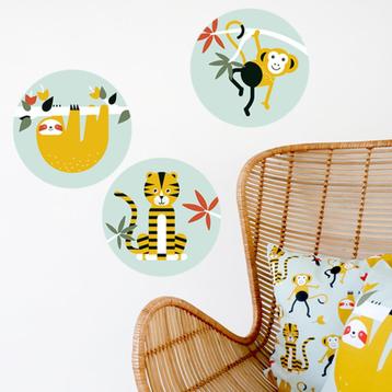 Muurcirkelset voor jungle of safari kinderkamer beschikbaar voor biedingen
