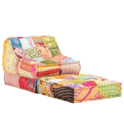 NIEUWE Poef multicolor logeerbed chaiselongue Tuinkussens et, Huis en Inrichting, Banken | Voetenbanken en Poefen, Nieuw, 50 tot 75 cm