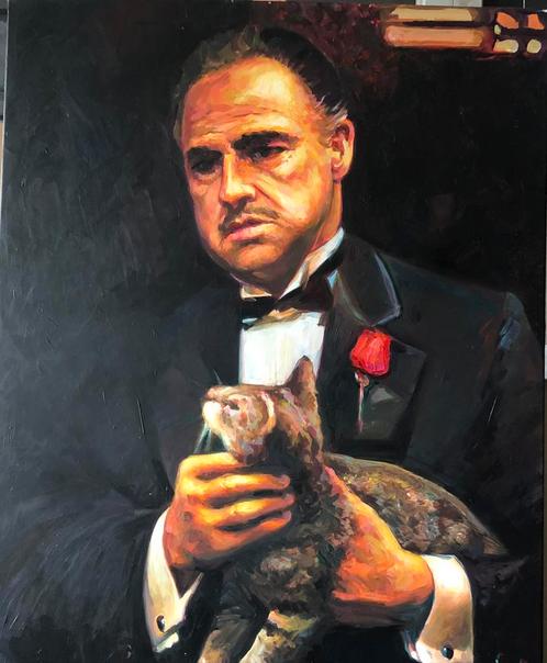 Alex L- The Godfather- Handgeschilderd (100%)- Origineel, Antiek en Kunst, Kunst | Schilderijen | Modern, Ophalen of Verzenden
