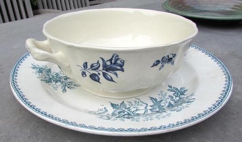 Servies Soc. Ceramique en Regout Cardon en Bouquet Bleu, Antiek en Kunst, Antiek | Servies compleet, Verzenden