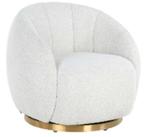 Richmond Draaifauteuil Jago White Bouclé / gold, Ophalen, Nieuw, 75 tot 100 cm
