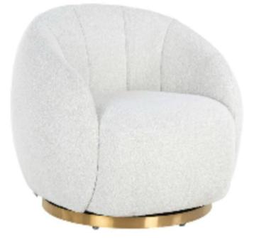 Richmond Draaifauteuil Jago White Bouclé / gold beschikbaar voor biedingen