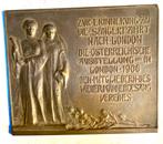 Bronzen Art Nouveau jugendtil plaquette 1906, Ophalen of Verzenden, Brons