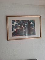 Abstract Schilderij met Gouden Lijst, Antiek en Kunst, Ophalen of Verzenden