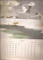 Kalender 1954 Levensverz. MIJ Nillmij en Arnhem Jo Schrynder, Ophalen of Verzenden, Maandkalender, Gebruikt