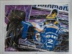 AYRTON SENNA, LITHO door ERIC JAN KREMER in de RENAULT 50x60, Verzamelen, Ophalen of Verzenden, Auto's