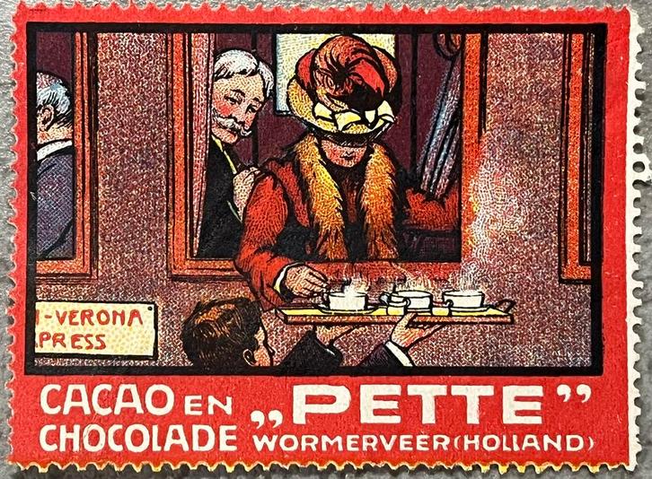 sluitzegel Pette cacao & chocolade Wormerveer, Verzamelen, Merken en Reclamevoorwerpen, Ophalen of Verzenden