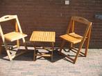 Tuinset driedelig., Tuin en Terras, Tuinstoelen, Ophalen of Verzenden, Gebruikt, Hout, Inklapbaar
