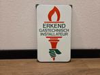 Emaille Bord Erkend Gastechnisch Installateur, Ophalen of Verzenden