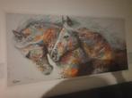 Schilderij: Twee Paarden op Canvas, Antiek en Kunst, Kunst | Schilderijen | Klassiek, Ophalen