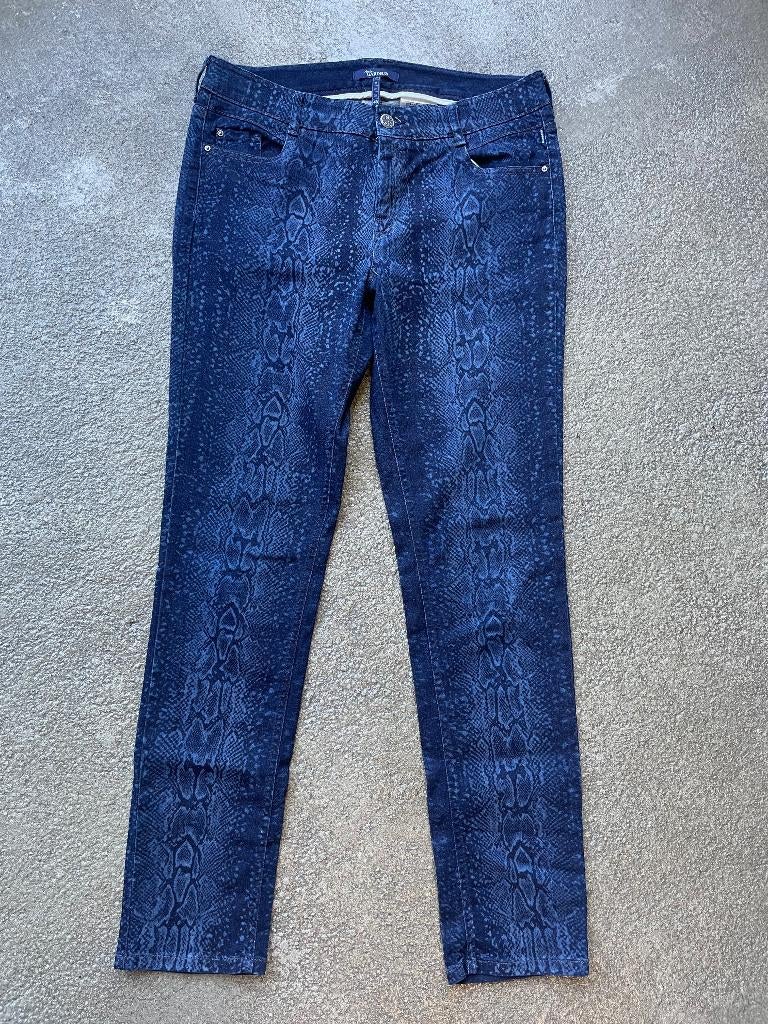 Jeans met slangenprint van Gardeur maat 40, Douwenmaat 8-3 Meppel, Info@again.nu, Blauw, Ophalen of Verzenden