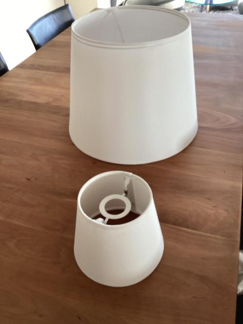 2 moderne lampenkappen, Huis en Inrichting, Lampen | Lampenkappen, Zo goed als nieuw, Minder dan 25 cm, Rond, Wit, Ophalen