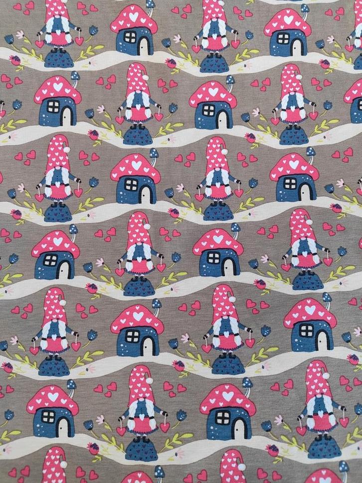 Kaboutertjes tricot katoen, Hobby en Vrije tijd, Stoffen en Lappen, Nieuw, Katoen, 120 cm of meer, 30 tot 200 cm, Ophalen of Verzenden