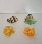 Set 4 stuks calciet stenen , mooie mineralen, Verzamelen, Mineralen en Fossielen, Ophalen of Verzenden, Mineraal