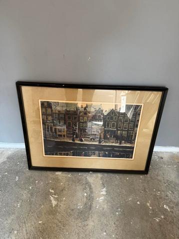 Oude litho / poster  lauriergracht amsterdam 1938 beschikbaar voor biedingen