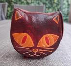 Vintage lederen poezenhoofd spaarpot kattenkop, Verzamelen, Ophalen of Verzenden, Zo goed als nieuw, Overige materialen, Dier