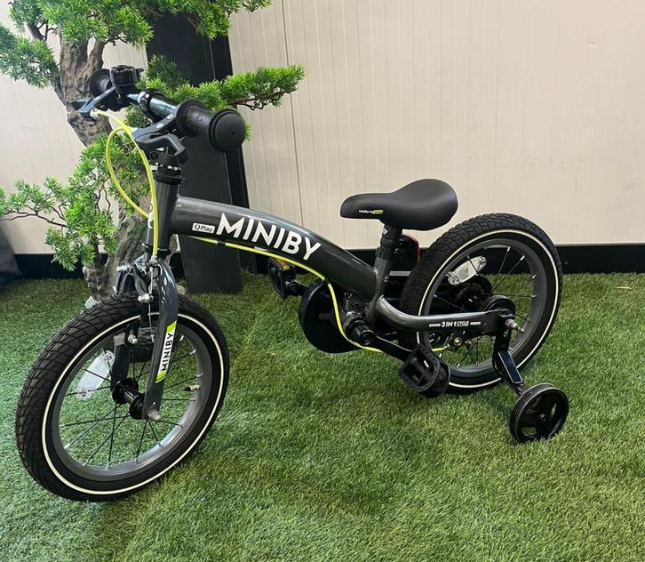 Miniby Kinderfiets 14 inch grey, Kinderen en Baby's, Speelgoed | Babyspeelgoed, Nieuw, Overige typen, Ophalen of Verzenden