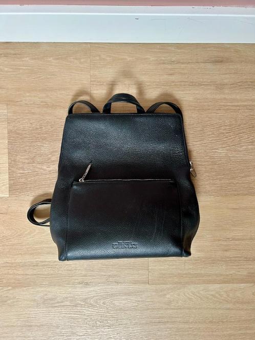 Rugtas / leren tas van Little Green Bag, damestas, zwart, Sieraden, Tassen en Uiterlijk, Tassen | Rugtassen, Zo goed als nieuw