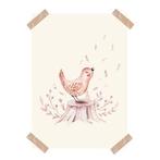 Kinderposter Poster Vogel Aquarel A4 Little Dreamzzz, Bi & Li Creaties, Nieuw, Ophalen of Verzenden, Bilicreaties@gmail.com