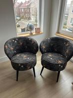 Bloemen Fauteuils Bo (Woood) als nieuw, Huis en Inrichting, Fauteuils, Ophalen, Minder dan 75 cm, Bloemen, Zo goed als nieuw