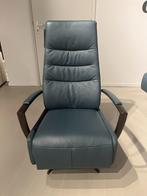 Relaxfauteuils Blauw, leer, Huis en Inrichting, Fauteuils, Ophalen, Zo goed als nieuw, Leer