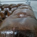 Chesterfield club fauteuil cigar brown leer + BEZORGING, Gebruikt, ., Chesterfield, Ophalen of Verzenden