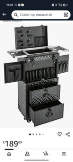 Kappers Trolley - Professionele Make-up Koffer, Zwart, Nieuw, Ophalen of Verzenden, Met slot
