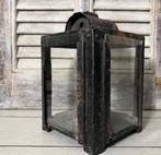 Antieke Franse metalen lantaarn / kandelaar, Ophalen of Verzenden, Overige materialen