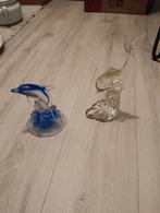 Glazen Dolfijnen Beelden - Set van 2, Ophalen of Verzenden, Zo goed als nieuw, Overige materialen, Dierenbeeld