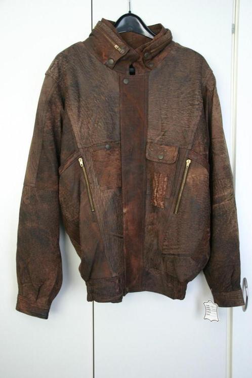 Nieuwe Leren herenjas. Merk Tibet - Maat L - Kleur bruin., Kleding | Heren, Jassen | Winter, Nieuw, Maat 52/54 (L), Bruin, Ophalen of Verzenden