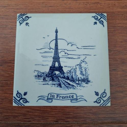 Delfts blauw tegeltje 11 x 11 cm Frankrijk (KLM club Royale), Antiek en Kunst, Antiek | Wandborden en Tegels, Ophalen of Verzenden
