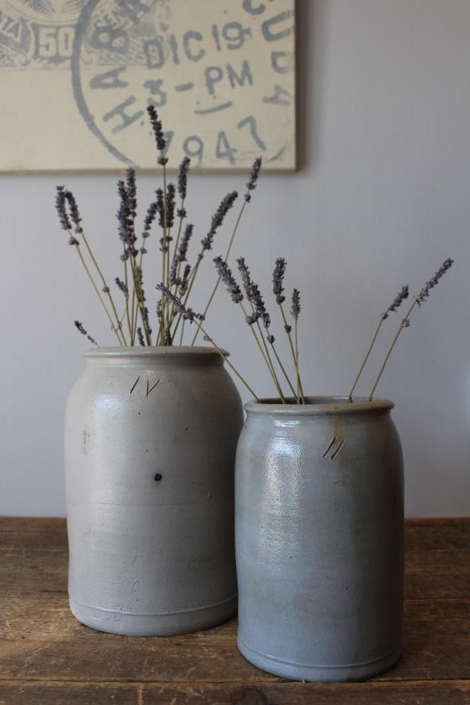 Oude brocante aardewerk pot grijs IV Nr.2 *Pronck & Praal*, Antiek en Kunst, Curiosa en Brocante, Ophalen of Verzenden