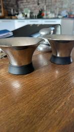 Erik Bagger Denmark twee waxine lichtjes houders RVS, Ophalen of Verzenden, Metaal, Minder dan 25 cm