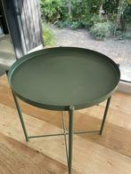 Bijzettafel ikea metaal groen/ grijs Gladom, Huis en Inrichting, Minder dan 55 cm, Gebruikt, Metaal of Aluminium, Rond